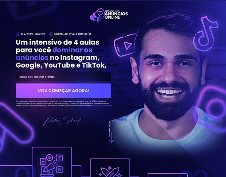 Demonstração de uma landing page de uma autoridade no mercado digital brasileiro