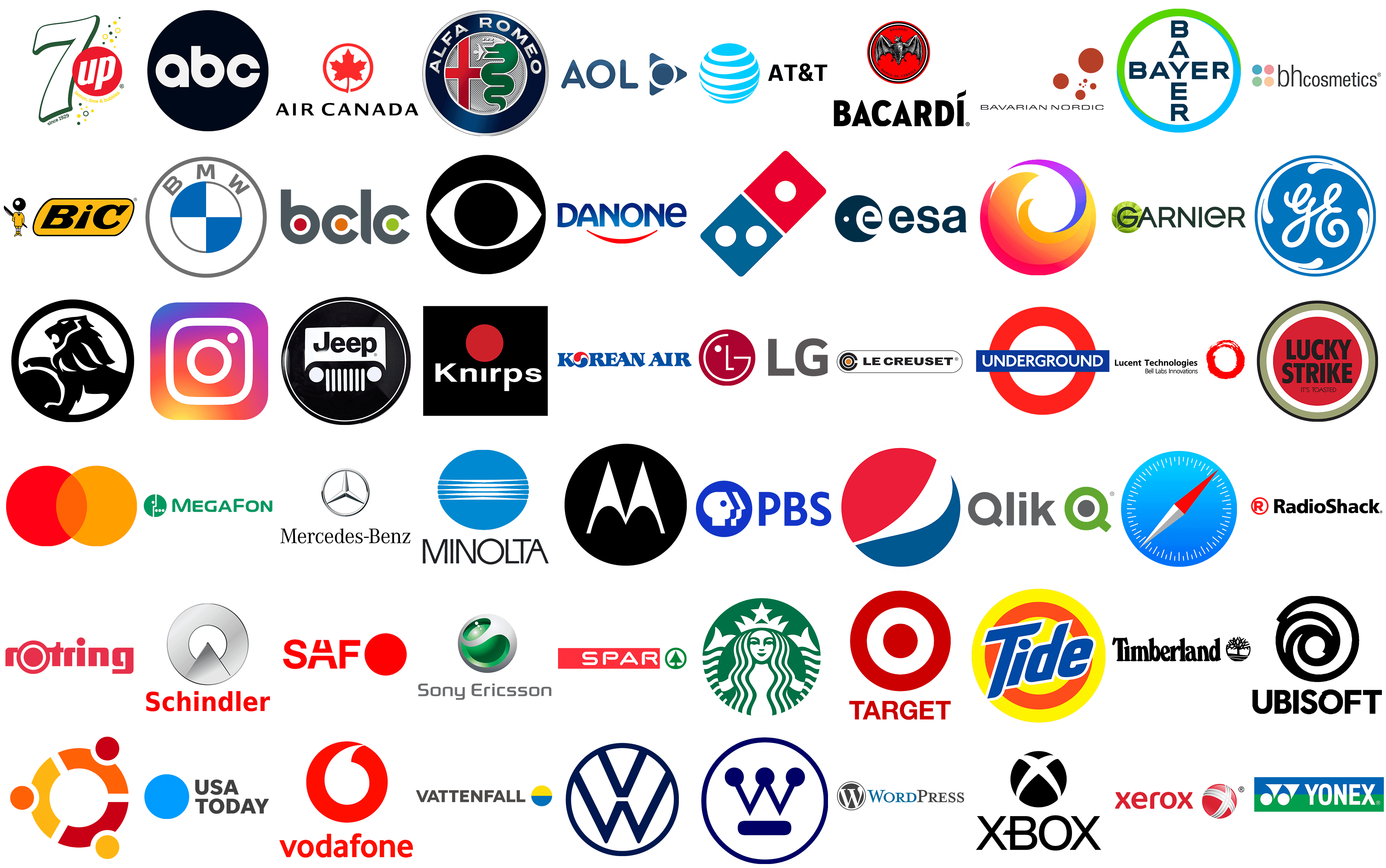 Foto de logos famosas demonstrando como identidade visual o processo criativo é importante